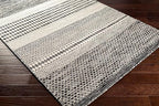 Mark&Day Wool Rugs, 4x6 Tervoort Global Black Area Rug, Blue Beige Carpet for Living Room, Bedroom or Kitchen (3'6" x 5'6")