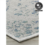 FH Home Outdoor Rug - Waterproof Easy to Clean Stain Resistant - Patio Indoor Outdoor Porch Deck Balcony Entryway - Distressed Farmhouse - Granada - Aqua - 6' x 9'