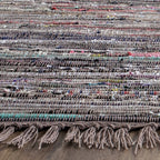 SAFAVIEH Rag Rug, Collection Area Rug - 3' Round, Rust & Multi, Handmade Boho Stripe Cotton, Ideal for High Traffic Areas in Living Room, Bedroom (RAR121E)