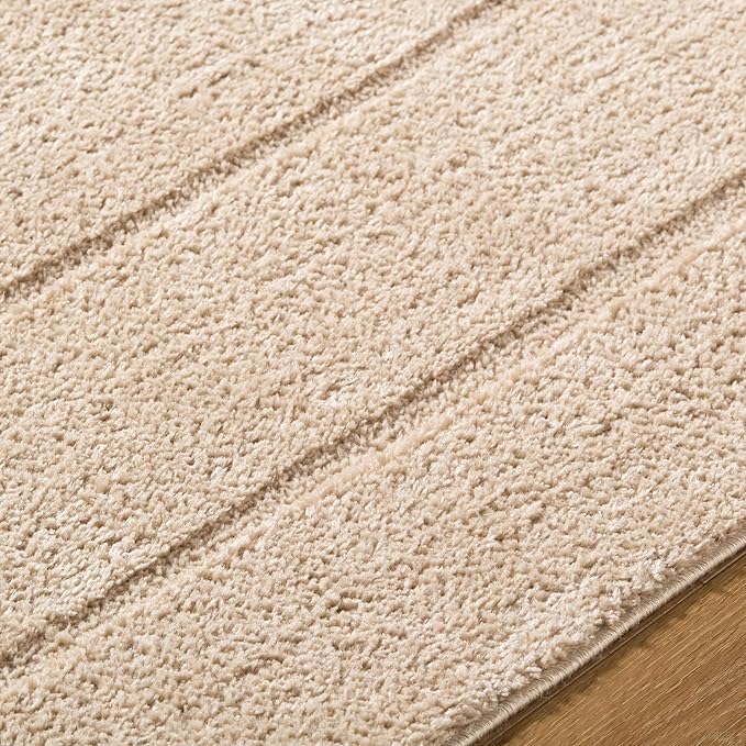 Livabliss x Our PNW Home Cascade Minimalist Striped Area Rug, 2'7" x 10', Taupe