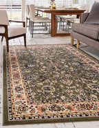 Unique Loom Sialk Hill Collection Area Rug - Washington (7' 1" x 10' Rectangle Green/Hunter Green)