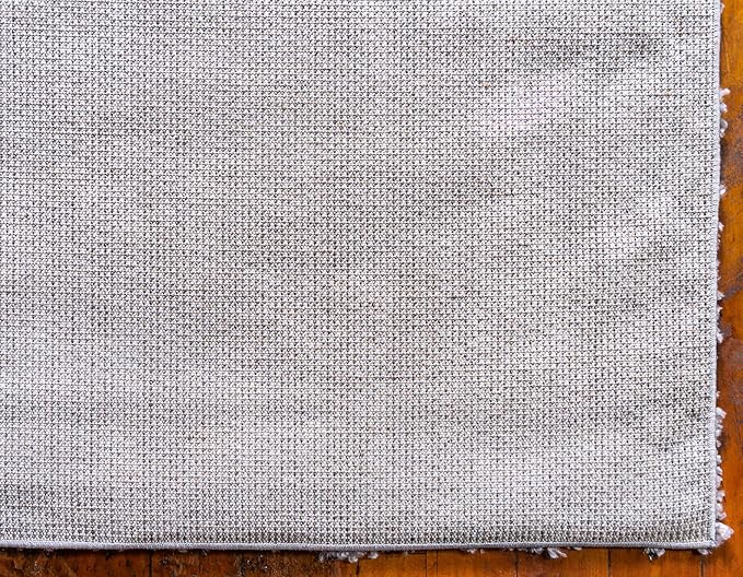 Unique Loom Davos Shag Collection Area Rug - Solid (2' 7" x 13' 1" Runner, Sterling)