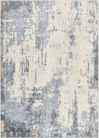 5x8 Area Rug Living Room Rugs - Washable Neutral Modern Abstract Soft Thin Rug Indoor Floor No Slip Rug Carpet for Bedroom Under Dining Table Home Office Decor - Blue/Light Brown