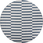Unique Loom Outdoor Striped Collection Area Rug - Striped (12' Round Blue/Ivory)