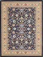 Unique Loom Sialk Hill Collection Area Rug - Washington (9' x 12' 2" Rectangle Navy Blue/Cream)
