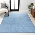 JONATHAN Y Haze Solid Low-Pile Classic Blue Indoor Area Rug 8x10, Coastal,Bohemian,Minimalist,Classic, Easy-Cleaning for Living Room,Bedroom,Kitchen,Pet Friendly,Non-Shedding (SEU100F-8)