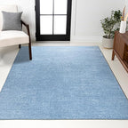 JONATHAN Y Haze Solid Low-Pile Classic Blue Indoor Area Rug 9x12, Coastal,Bohemian,Minimalist,Classic, Easy-Cleaning for Living Room,Bedroom,Kitchen,Pet Friendly,Non-Shedding (SEU100F-9)