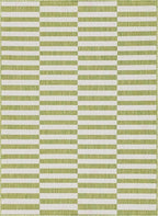 Unique Loom Outdoor Collection Classic Stripes, Transitional Indoor & Outdoor Area Rug, 8' 0 x 11' 0, Green/ Ivory