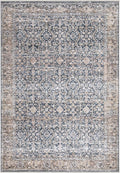 Bloom Rugs Caria Washable Non-Slip 8x10 Rug - Dark Blue/Tan Traditional Area Rug for Living Room, Bedroom, Dining Room, and Kitchen - Exact Size: 7'8" x 10'