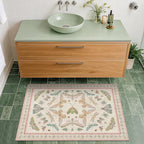 Light Pink Bathroom Rug - Washable 2x3 Small Kitchen Rugs for Powder Room, Front Door Indoor Entrance, Low Pile Stain Resistant, Colorful Pastel Aethestic