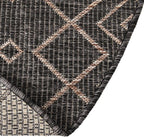 Unique Loom Outdoor Trellis Collection Area Rug - Tribal Trellis (5' 3" x 8' Oval, Charcoal Gray/ Natural)