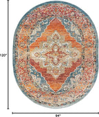 Unique Loom Isabella Collection Area Rug - Rossellini (7' 10" x 10' Oval, Rust Red/ Beige)