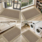 BEQHAUSE Indoor Door Mat 24" x 36", Dirt Trapper Door Mats Non-Slip Entryway Rugs Washable, Resist Dirt Absorbent Welcome Mat, Low Profile Floor Mats for Front Back Door and Entryway, Taupe