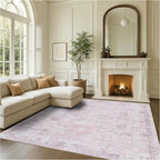 Fame Rugs Turkish Rug. Washable Vintage Oriental Antique Inspired Traditional Doormat Small Modern Area Rugs Luxury Entryway Entry Bedroom Bathroom Kitchen (412PP, 9' x 12')