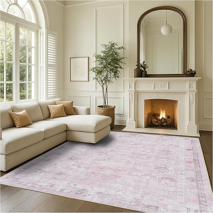 Fame Rugs Turkish Rug. Washable Vintage Oriental Antique Inspired Traditional Doormat Small Modern Area Rugs Luxury Entryway Entry Bedroom Bathroom Kitchen (412PP, 2' x 3')