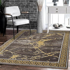 GLORY RUGS Area Rugs Marble 2x7 Brown Carpet Modern Abstract Rug Living Room Dining Bedroom Rug