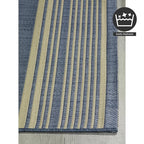 FH Home Outdoor Rug - Waterproof Easy to Clean Stain Resistant - Patio Indoor Outdoor Porch Deck Balcony Entryway - Striped Coastal - Newport - Blue - 5ft 2in x 7ft 6in
