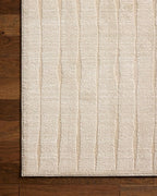 Loloi Chris Loves Julia Calvin Collection CLV-02 Ivory/Oatmeal 2'-7" x 7'-6" Runner Rug Checkered Neutral Soft Living Room Bedroom Carpet