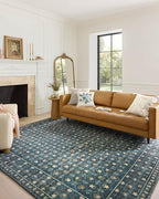 Loloi Rifle Paper Co. Eden Collection EDE-03 Lattice Indigo 3'-6" x 5'-6" Accent Rug feat. CloudPile™