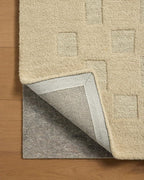 Loloi Leanne Ford Craven Collection CVN-04 Oatmeal/Dove 8'-6" x 11'-6" Area Rug Checkered, Patterned, Neutral, Living Room, Bedroom, Dining Room