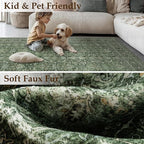 Green Runner Rug 2x6 Hallway Washable Carpet Soft Vintage Indoor Kitchen Non Slip Bedroom Traditional Retro Distressed Thicker Throw Long Rug Bathroom Laundry Entryway Office Dining Room