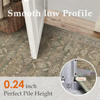 4x6 Brown Area Rug Washable Vintage Distressed Office Carpet Low Pile Entryway Non Slip Indoor Soft Retro Entrance Throw Accent Rug for Kitchen Bathroom Bedroom Dining Living Room