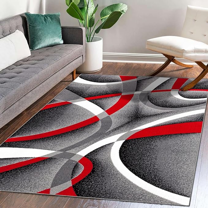 Persian Area Rugs 2305 Gray 8x11 Abstract Area Rug, 8 x 11 ft