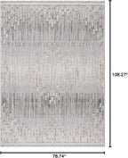 Hauteloom Poydras Farmhouse Living Room Bedroom Modern Moroccan Area Rug - Soft Shaggy High Low Carpet - High Pile - Bohemian, Boho - Gray, Beige, Cream - 6'7" x 9'