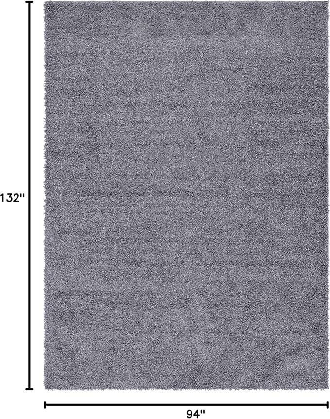 Unique Loom Davos Shag Collection Area Rug - Solid (7' 10" x 11' Rectangle, Peppercorn)