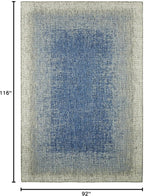 FH Home Flat Woven Outdoor Rug - Waterproof, Easy to Clean, Stain Resistant - Premium Polypropylene Yarn - Modern Ombre - Large Patio, Deck, Sunroom - Dhruva - Blue - 7ft 8in x 9ft 8in