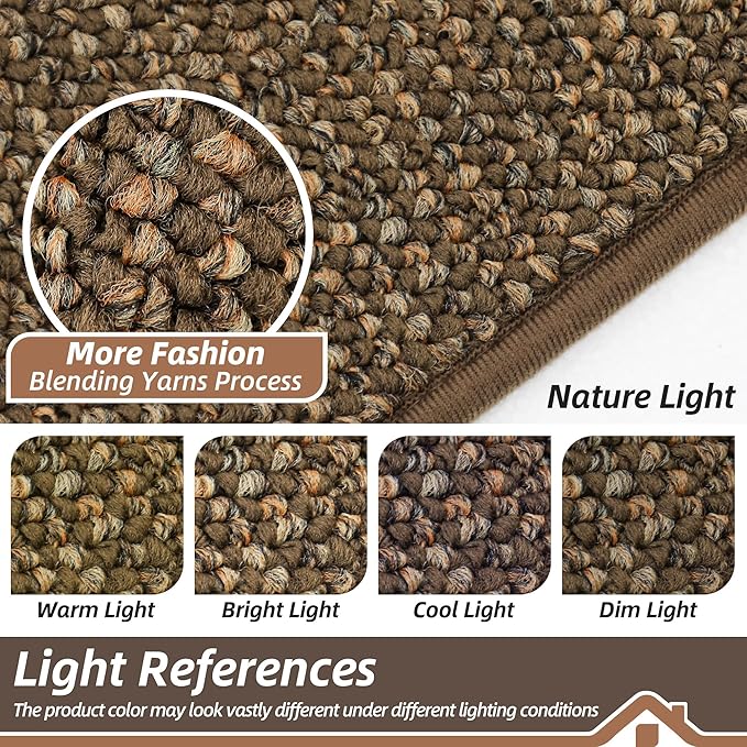BEQHAUSE 20"x32" Entryway Rug Indoor Door Mat Non-Slip Washable, Hallway Rugs Absorbent & Stain Resist Hall Carpet Runner Rugs for Entryway, Front Door Floor Mats Laundry Room Rugs for Entry, Brown
