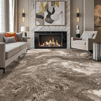 Abstract 9x12 Area Rugs: Modern Washable Rug for Living Room Bedroom Dining Room Indoor - Thin Low Pile Non-Slip Large Carpet - Beige Brown