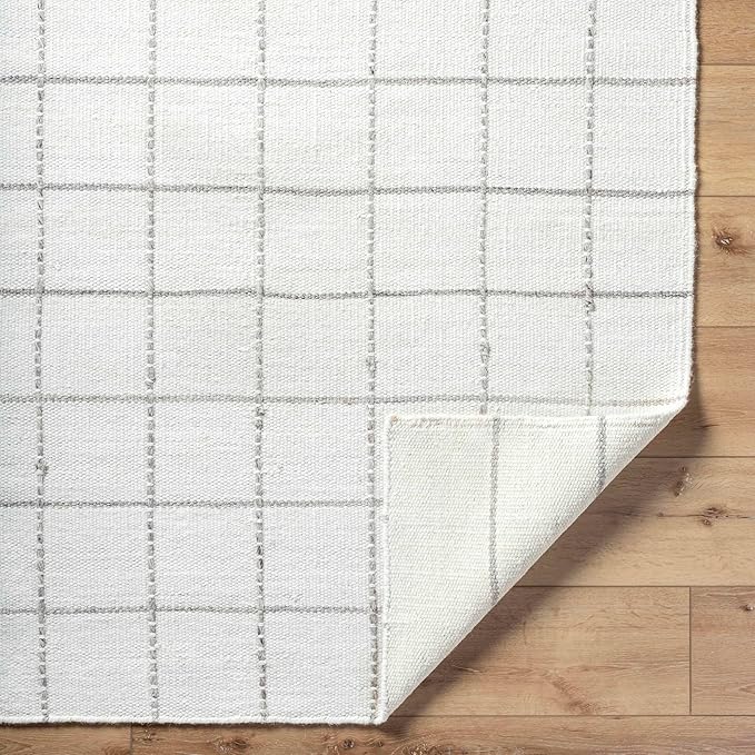 Mark&Day Wool Rugs, 4x6 Ishaq Cottage Off-White Area Rug, White Silver Carpet for Living Room, Bedroom or Kitchen (3'6" x 5'6")