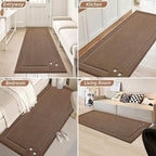 BEQHAUSE Dog Door Mat for Muddy Paws 32"x70" Dirt Trapper Absorbent Doormat Non Slip Entryway Rugs Washable Stain Resistant Welcome Floor Mat Soft Low-Profile for Front Back Door, Brown