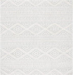 SAFAVIEH Tulum Collection Area Rug - 3' Square, Ivory & Light Grey, Moroccan Boho Tribal Design, Non-Shedding & Easy to Clean, Ideal for Entryway, Foyer, Accent Space, Bedroom (TUL272G)