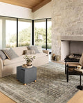 Loloi Amber Lewis Morgan Collection MOG-02 Navy/Sand 7'-3" x 9'-3" 38" Thick Area Rug feat. CloudPile, Neutral, Room Décor, Vintage Inspired, Livingroom, Bedroom, Dining Area