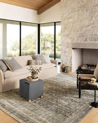 Loloi Amber Lewis Morgan Collection MOG-02 Navy/Sand 7'-3" x 9'-3" 38" Thick Area Rug feat. CloudPile, Neutral, Room Décor, Vintage Inspired, Livingroom, Bedroom, Dining Area
