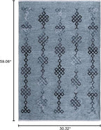Alfa Rich 3x5 Bluish Gray Washable Area Rugs for Living Room Bedroom Kitchen Decor Cotton Runner