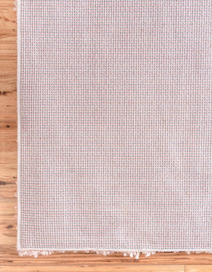 Unique Loom Davos Shag Collection Area Rug - Solid (2' 2" x 8' Runner, Dusty Rose)