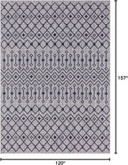 Unique Loom Outdoor Trellis Collection Area Rug - Tribal Trellis (10' x 13' 1" Rectangle, Gray/ Black)