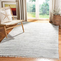 SAFAVIEH Rag Rug Collection Accent Rug - 3' x 5', Grey, Handmade Boho Stripe Cotton, Ideal for High Traffic Areas in Entryway, Living Room, Bedroom (RAR121A)