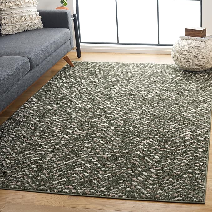SAFAVIEH Adirondack Collection Area Rug - 5'1" x 7'6", Dark Green & Ivory, Chevron Design, Non-Shedding & Easy Care, Ideal for High Traffic Areas in Living Room, Bedroom, Dining (ADR104Y-5)