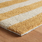 Dash & Albert Silas Stripe Gold Hand Micro Hooked Wool Rug, 5 X 8 Feet, Yellow/Orange Stripe Pattern - Premium Luxury Hotel Quality Soft Breathable Hypoallergenic Machine Washable Easy Care All