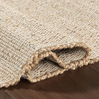 nuLOOM 2'6" x 8' Elfriede Jute & Cotton Hand Woven Area Rug, Natural, Solid Rustic Farmhouse Style, Weaved Design, Natural Fiber, For Bedroom, Living Room, Dining Room, Hallway, Office, Entryway
