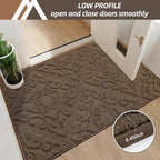 COSY HOMEER Door Mat 24”x36”,Absorbent Dirt Trapper Entryway Rugs,Non-Slip Welcome Mat,Washable Entry Rugs,Low Pile Doormat for Front Back Door,Wet Shoes & Paws,Brown