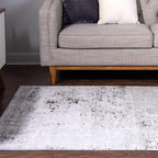 Rugs.com Leipzig Collection Area Rug – 2X3 Grey Low-Pile Rug Perfect for Entryways, Kitchens, Breakfast Nooks, Accent Pieces