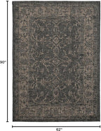 FH Home Outdoor Rug - Waterproof Easy to Clean Stain Resistant - Patio Indoor Outdoor Porch Deck Balcony Entryway - Vintage Distressed - Antalya - Gray - 5ft 2in x 7ft 6in