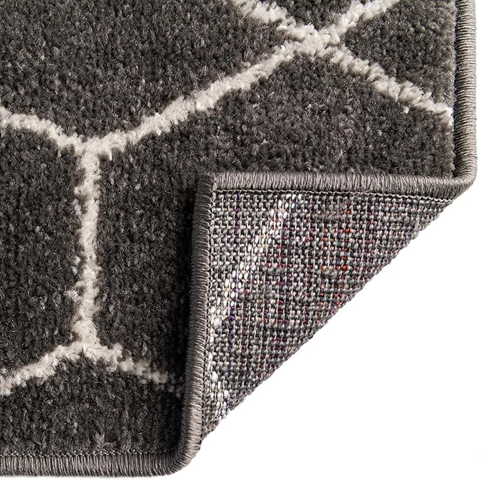 Unique Loom Trellis Frieze Collection Area Rug - Geometric (6' 1" x 9' Rectangle Dark Gray/Ivory)