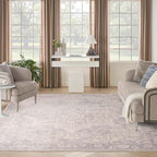 Nourison Home Astra Machine Washable Grey 7'10" x 10' Area Rug - Easy Clean, Non Shedding, Bed Room, Living Room, Dining Room, Kitchen (8' x 10')
