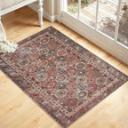 Kuden 2x3 Small Rug, Machine Washable, Non-Slip Backing, Vintage Style, Soft, Low Pile, Area Rugs for Entryway Kitchen Indoor Entrance